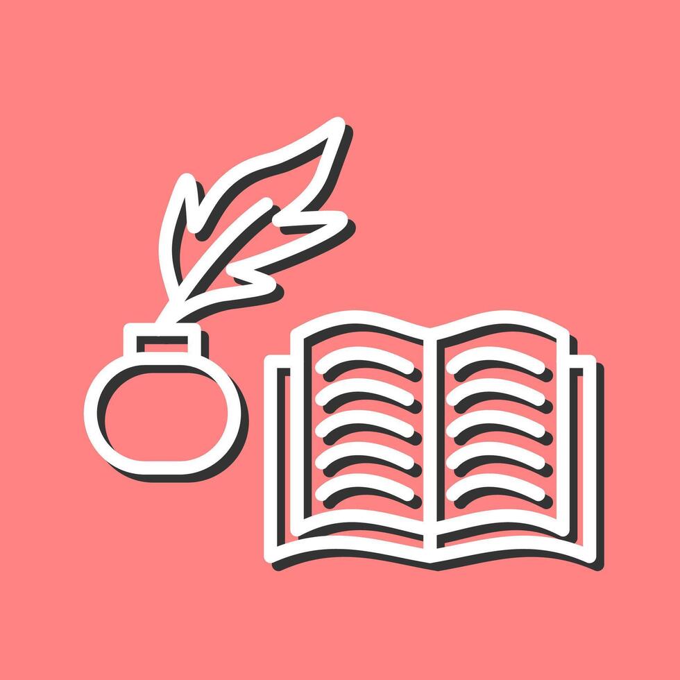 Quill and Book Vector Icon