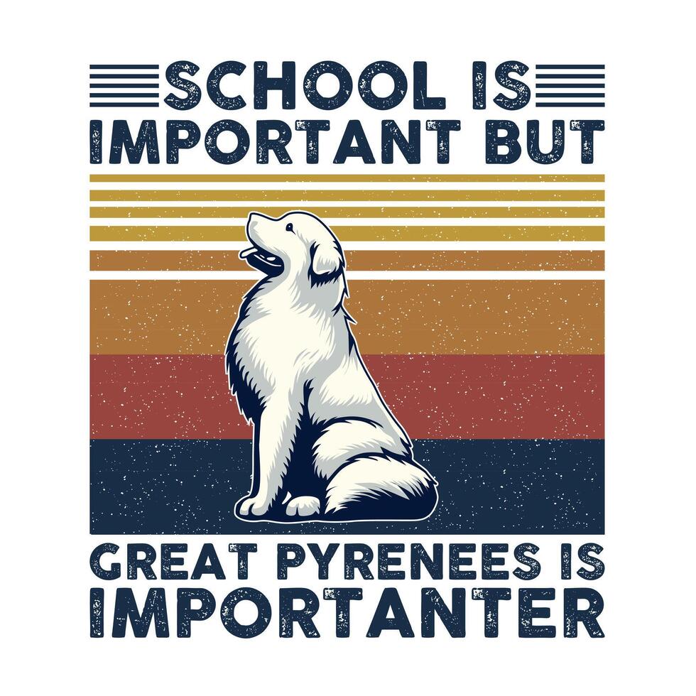 colegio es importante pero genial Pirineos es importante tipografía camiseta diseño vector