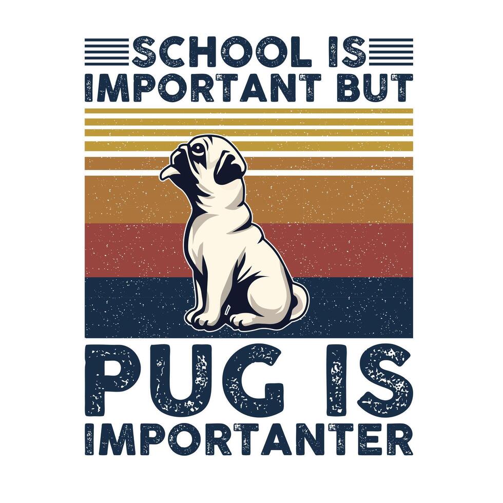 colegio es importante pero doguillo es importante tipografía camiseta diseño vector