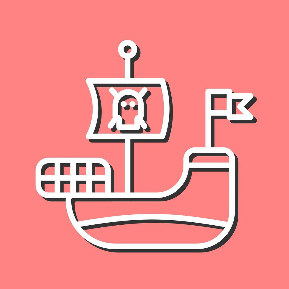 icono de vector de barco pirata