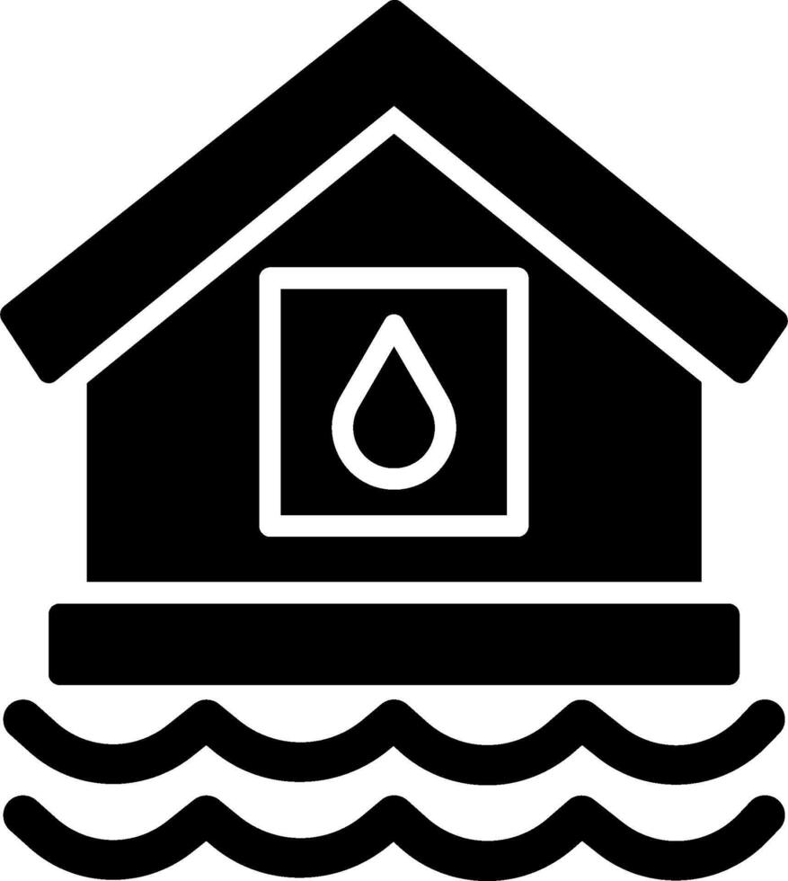 icono de vector de casa de agua