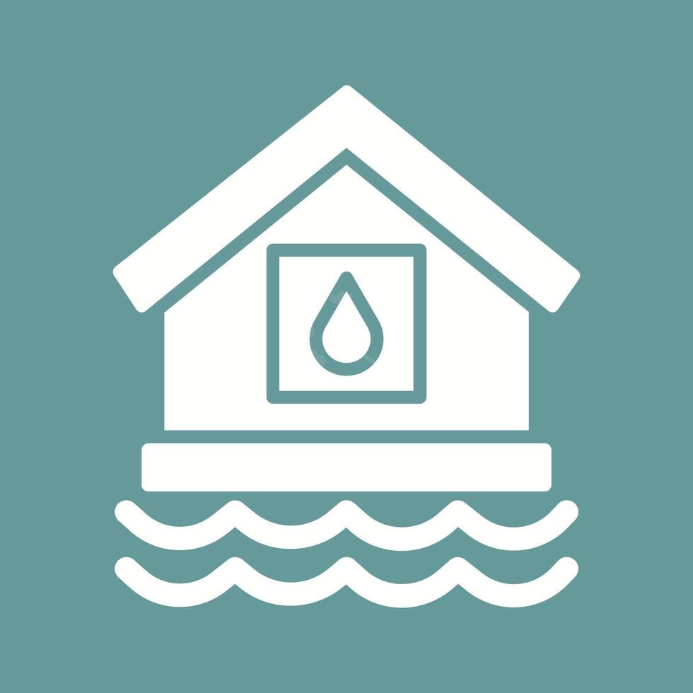 icono de vector de casa de agua