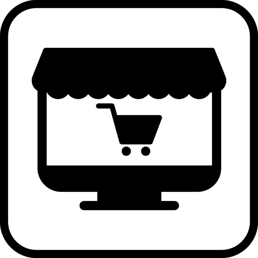 icono de vector de tienda en línea