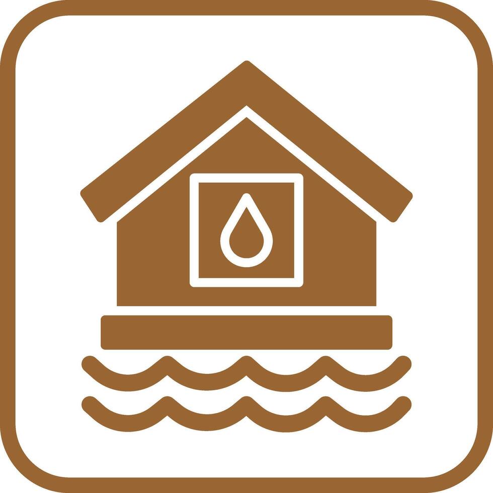 icono de vector de casa de agua