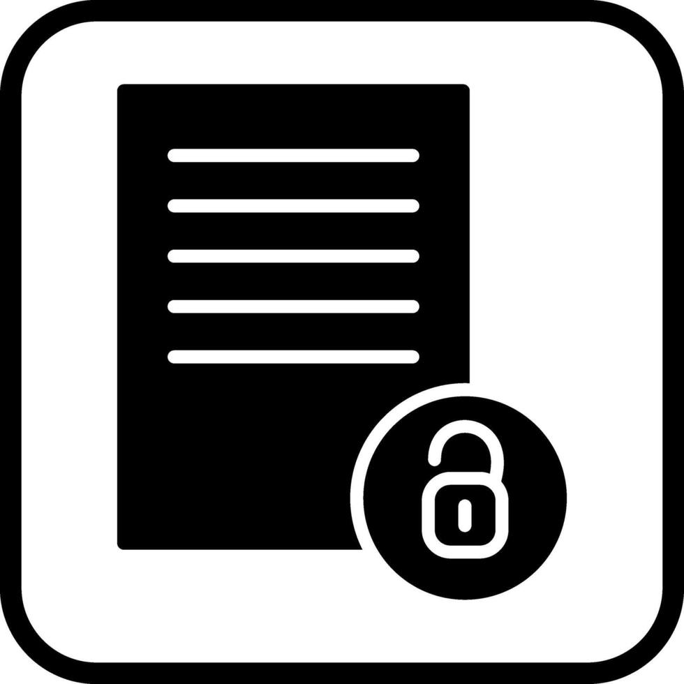 Unlock Documents Vector Icon