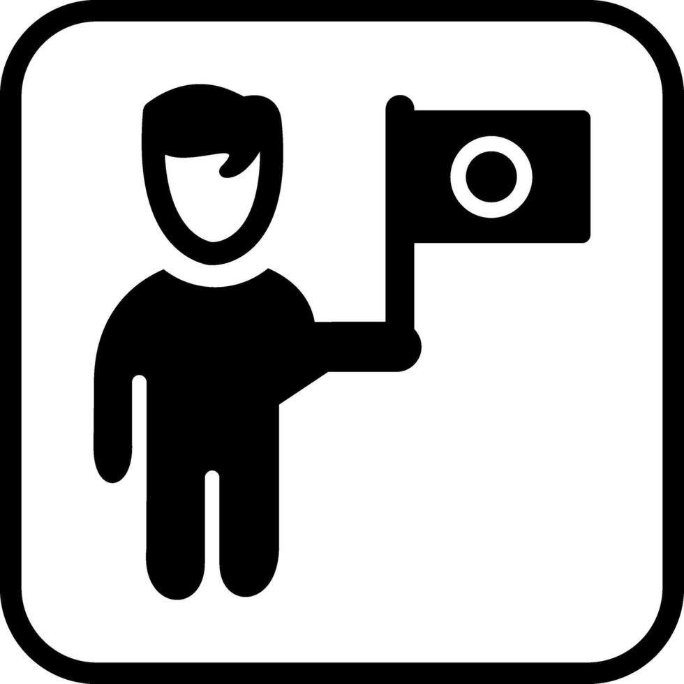 Raising Flag Vector Icon
