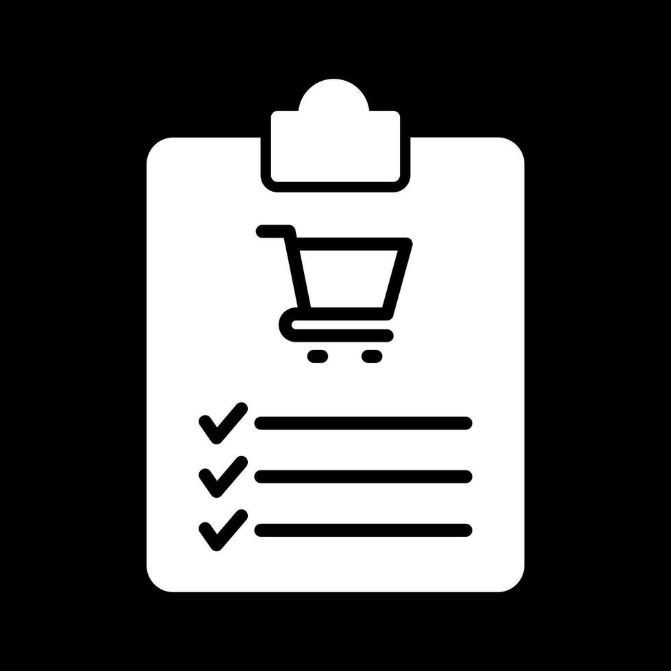 icono de vector de lista de compras