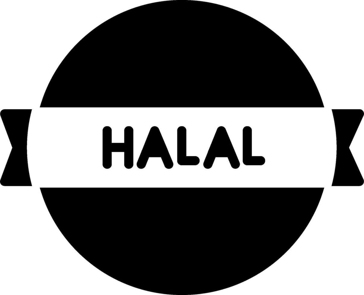 icono de vector de etiqueta halal