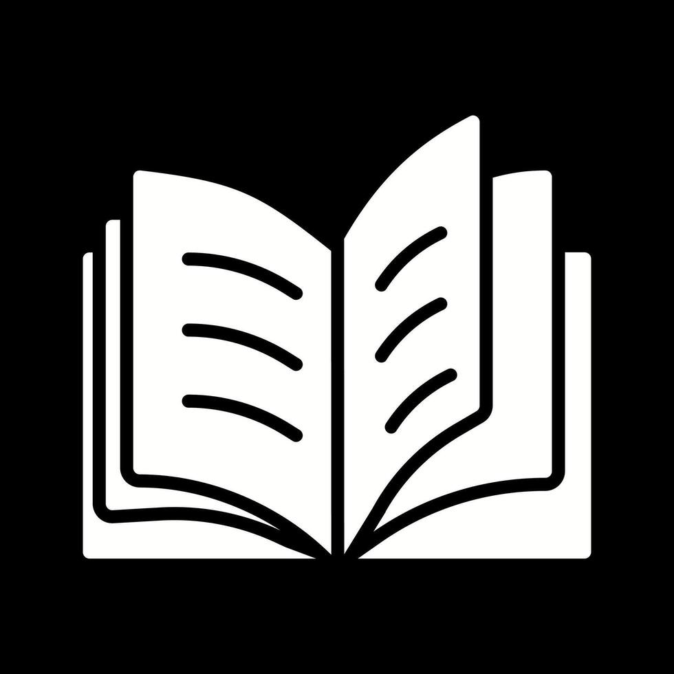 icono de vector de libro abierto