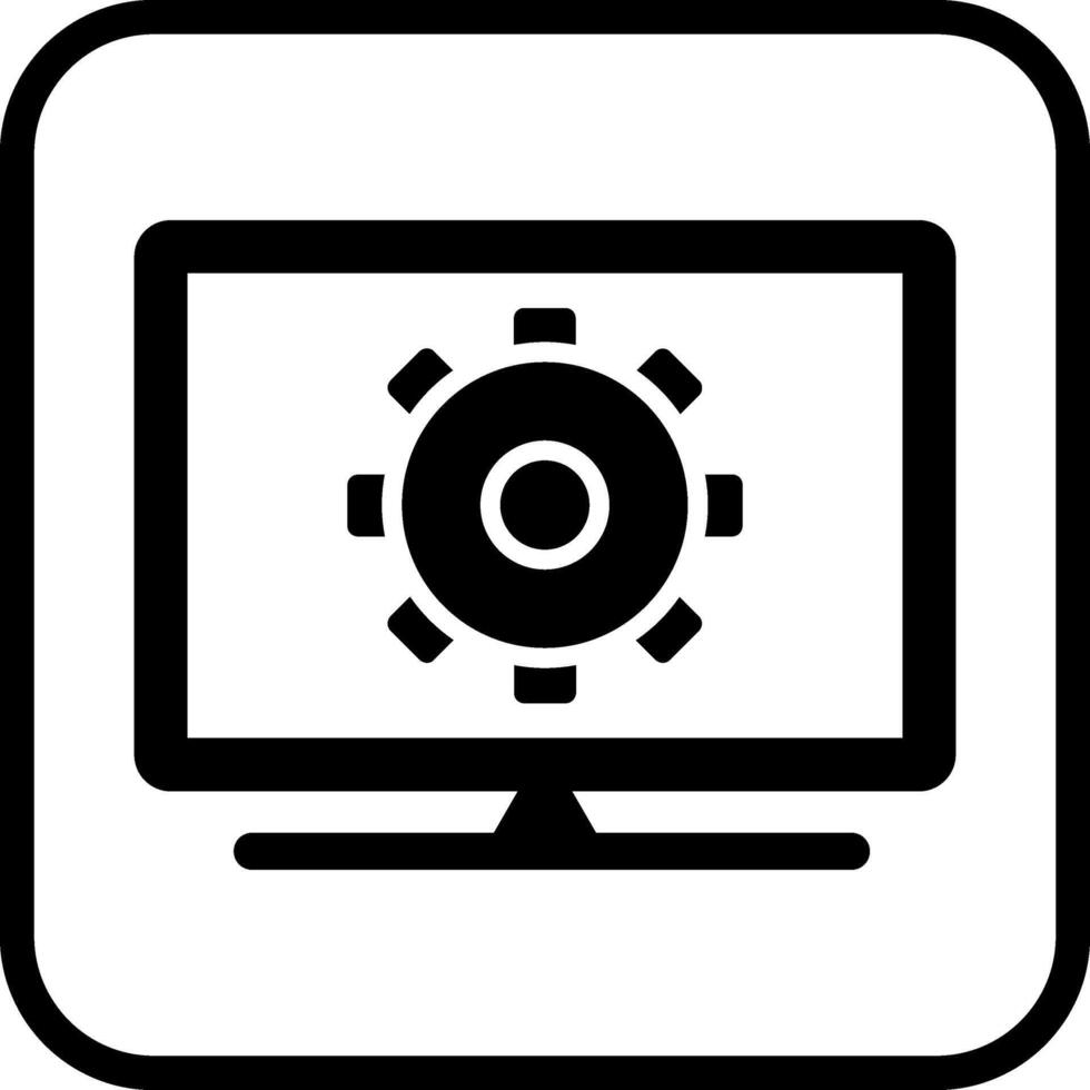 icono de vector de configuración de computadora