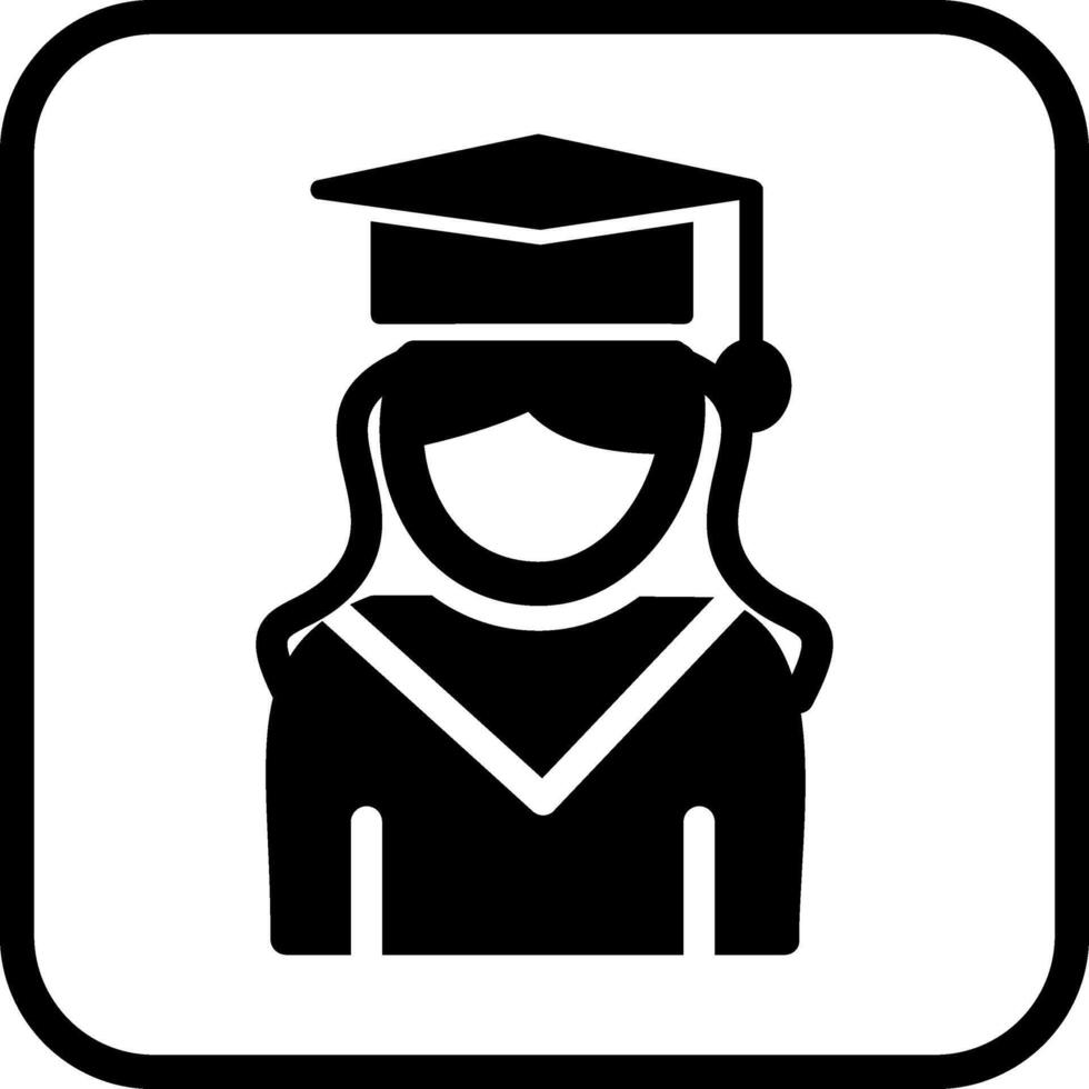 hembra graduado vector icono