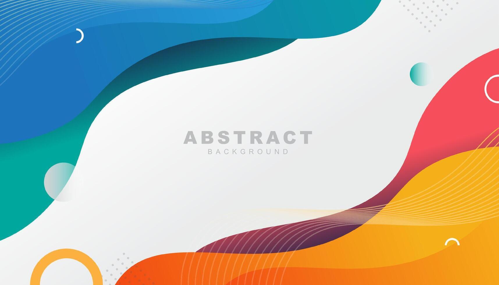Abstract gradient colorful wavy shapes on white background vector
