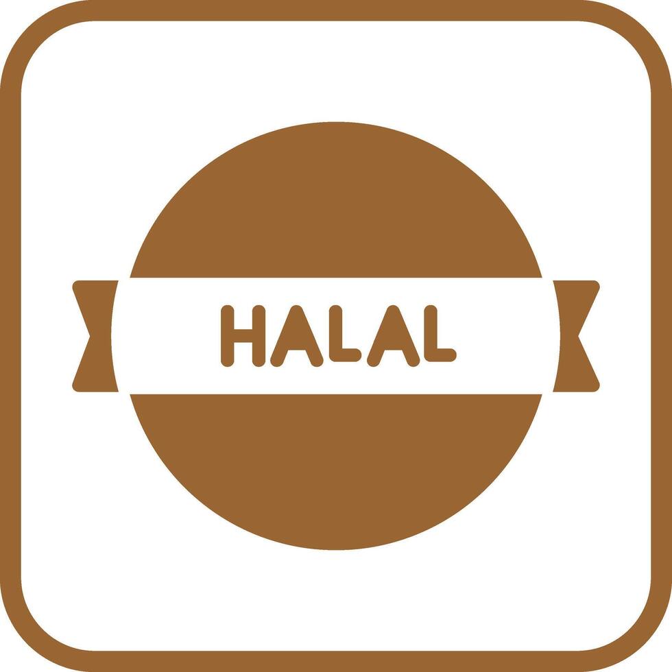 icono de vector de etiqueta halal