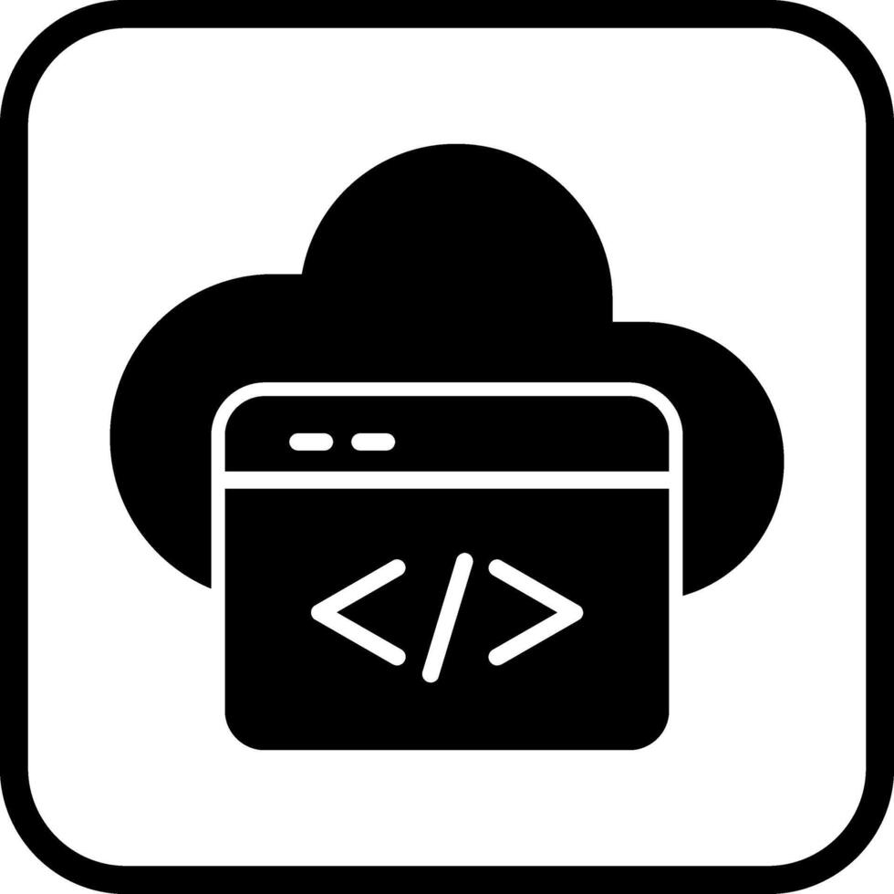 icono de vector de codificación de nube