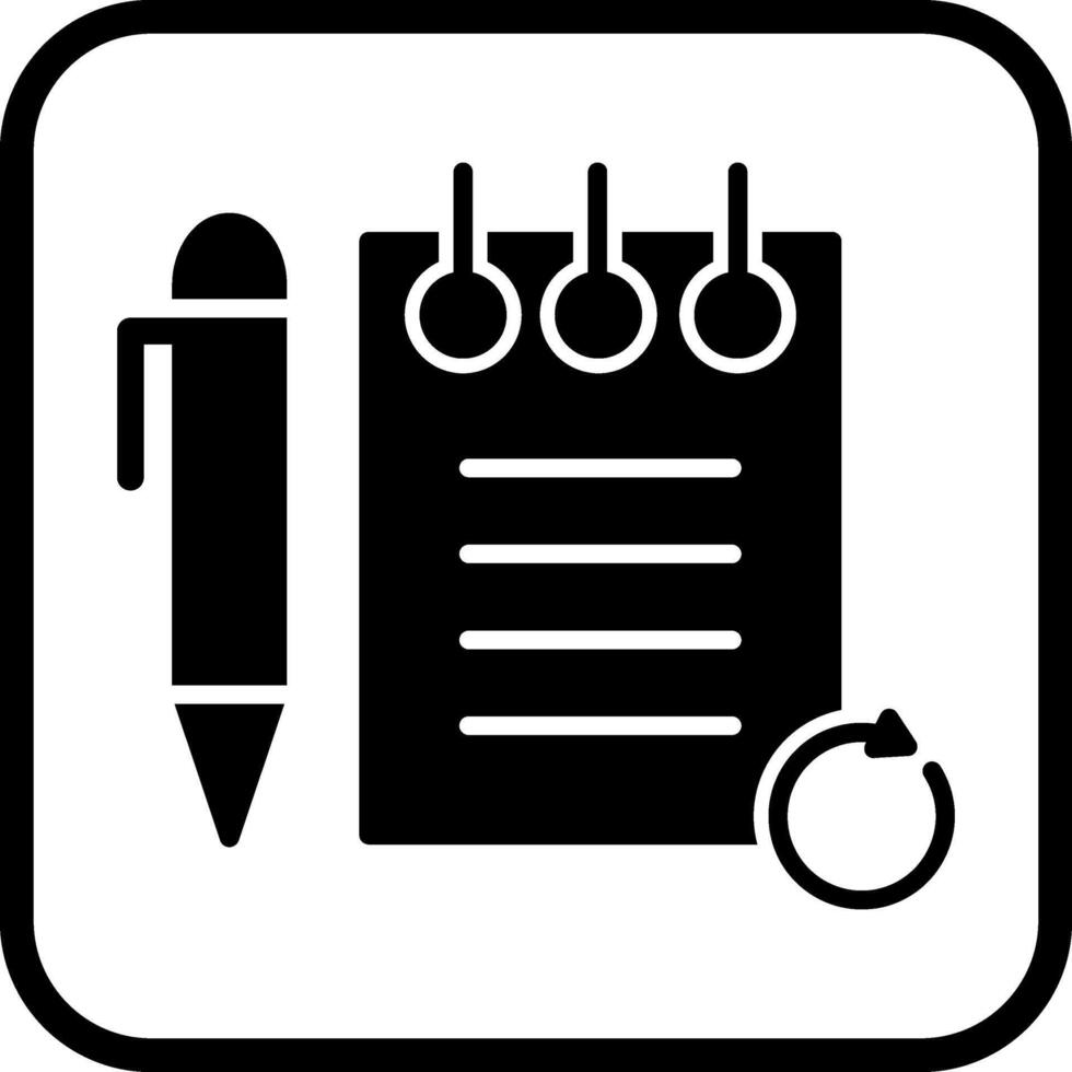 icono de vector de notas revisadas