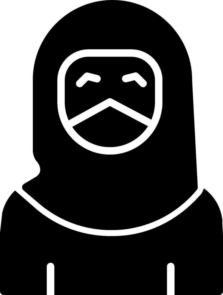 mujer con icono de vector de niqab