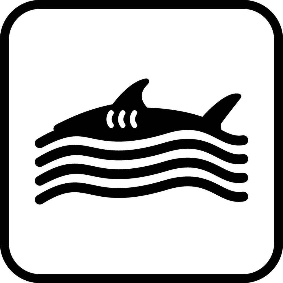 icono de vector de tiburón peligroso