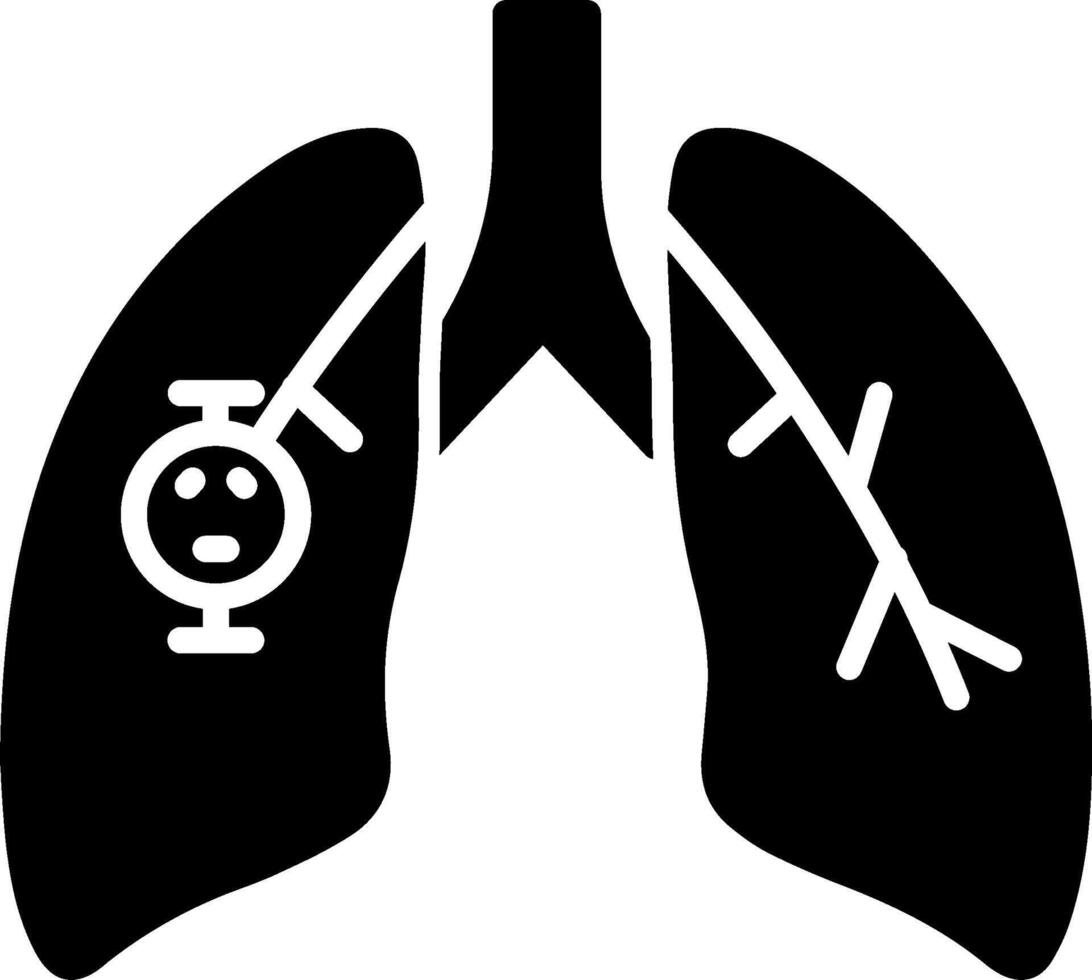 icono de vector de cáncer de pulmón