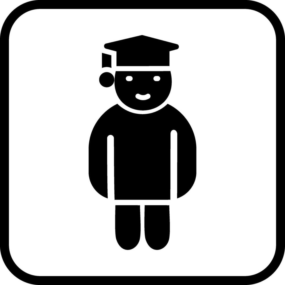 icono de vector de estudiante graduado