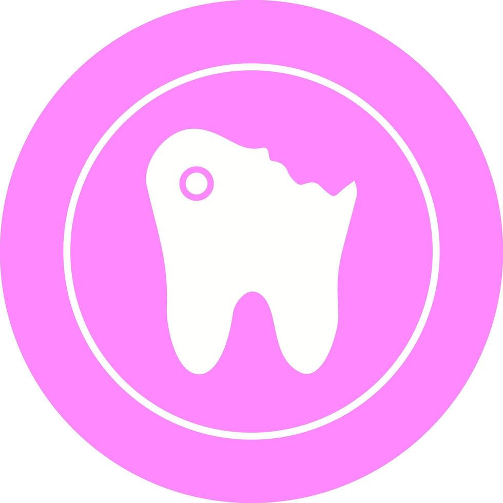 icono de vector de caries