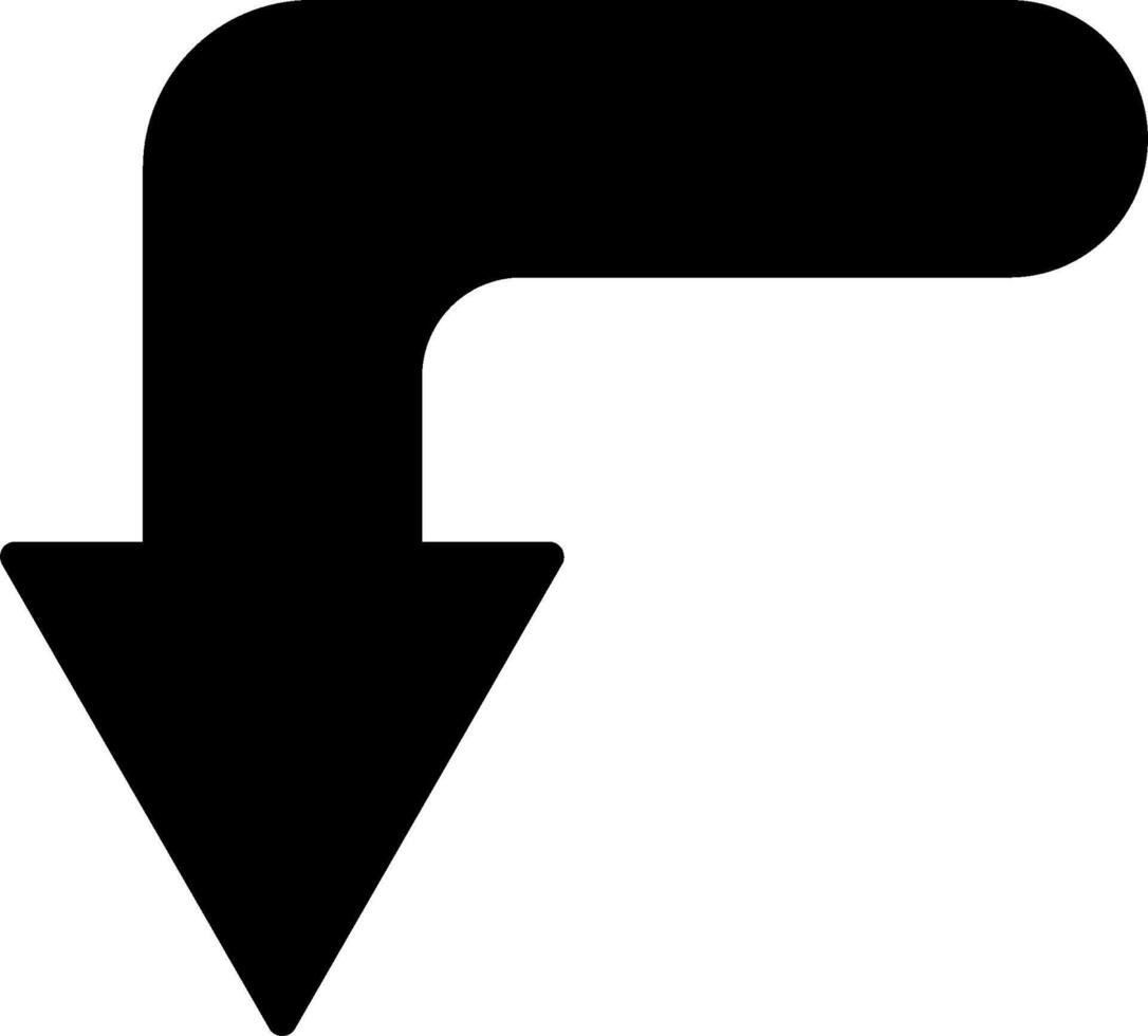 Turn Down Vector Icon