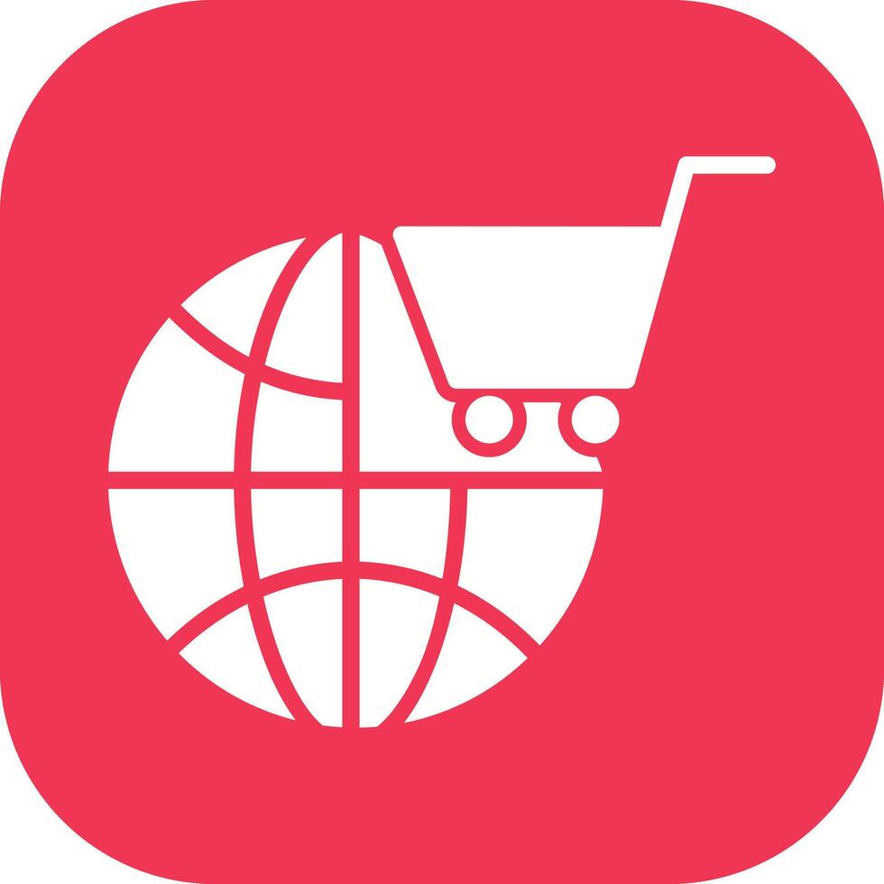 icono de vector de compras del mundo