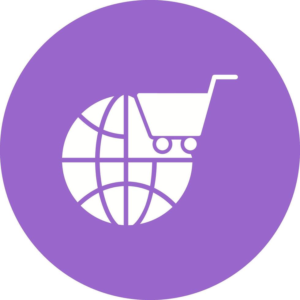 icono de vector de compras del mundo