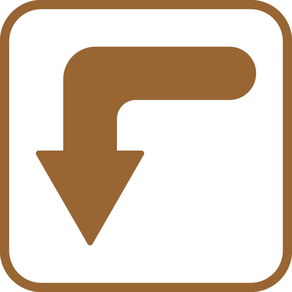 Turn Down Vector Icon