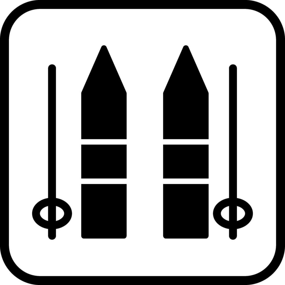 Ski Sticks Vector Icon