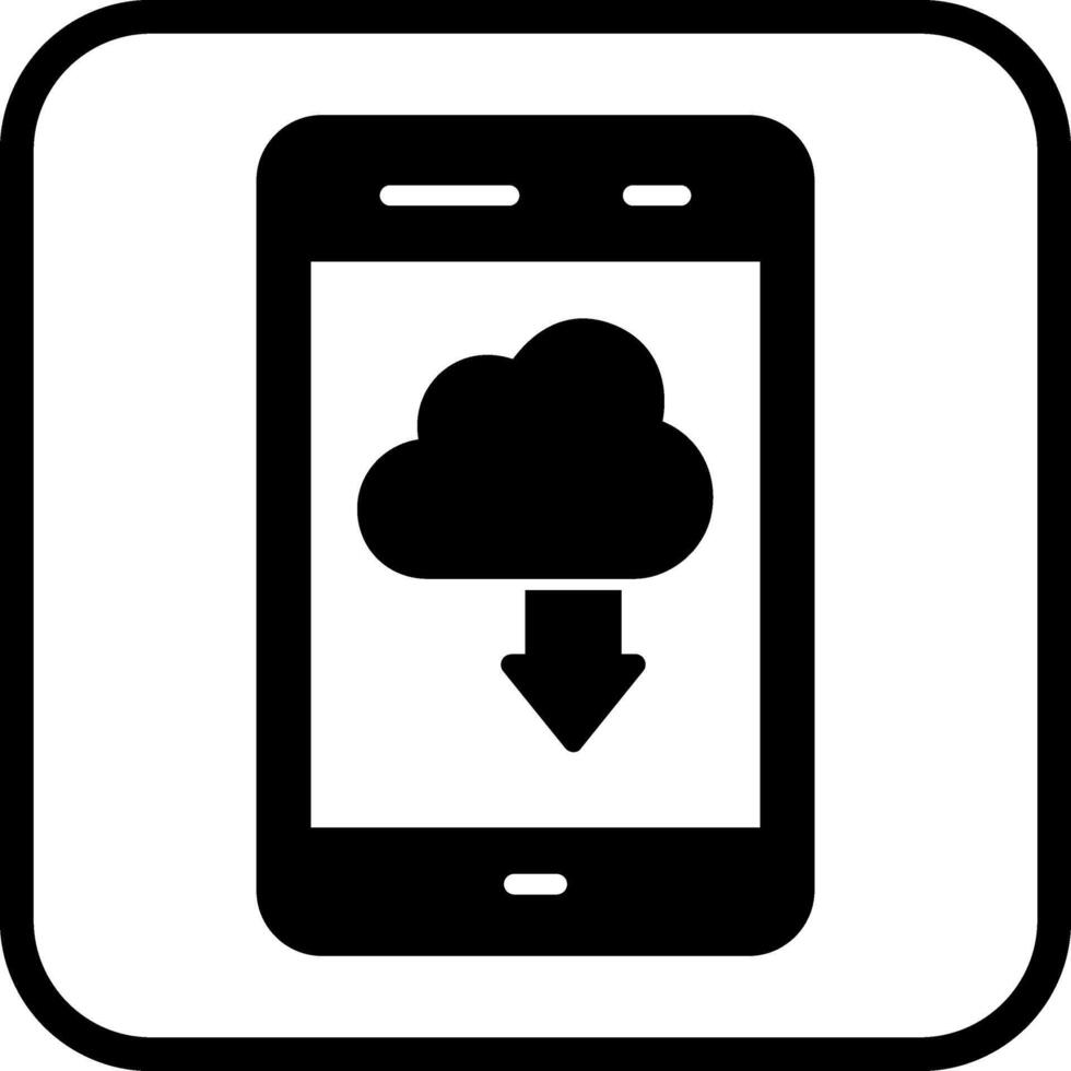 Cloud with Downward Arrow Vector Icon