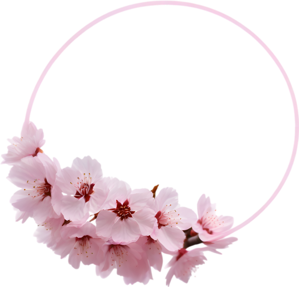 AI generated Watercolor painting of Cherry blossom Floral frame. png