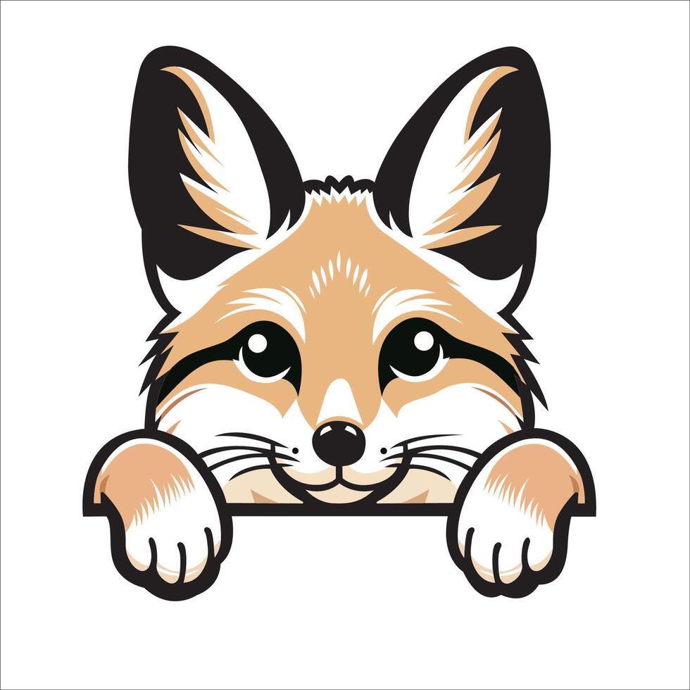 AI generated Peeking Corsac fox isolated illustration vector