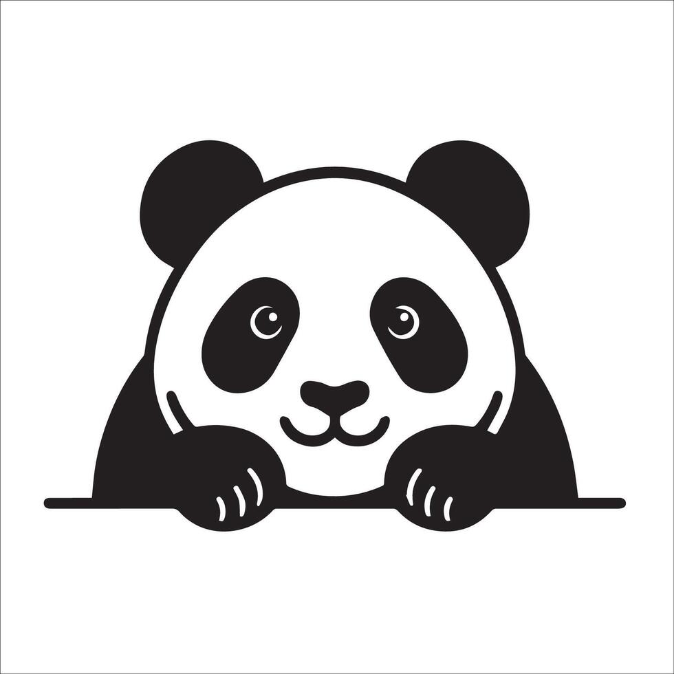 ai generado negro y blanco echar un vistazo gigante panda cara ilustración vector