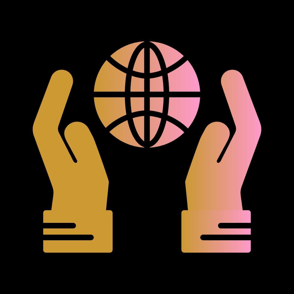 Globe Hand Vector Icon