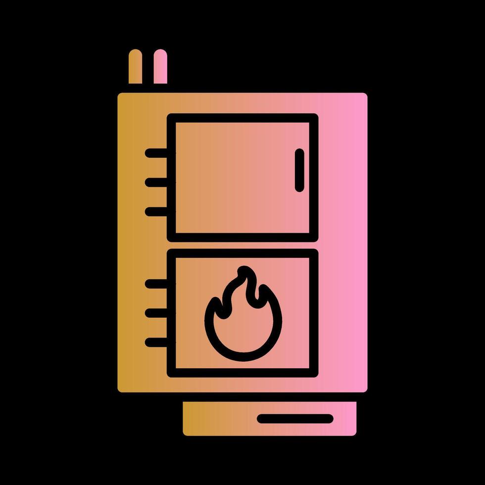 icono de vector de caldera de combustible sólido