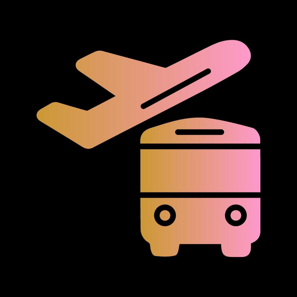 autobús en el icono de vector de aeropuerto