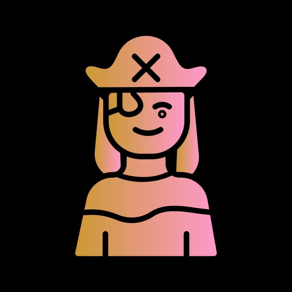 icono de vector de pirata femenino