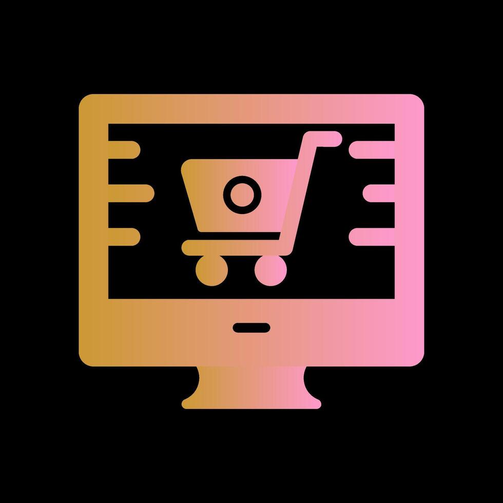 icono de vector de compras en línea