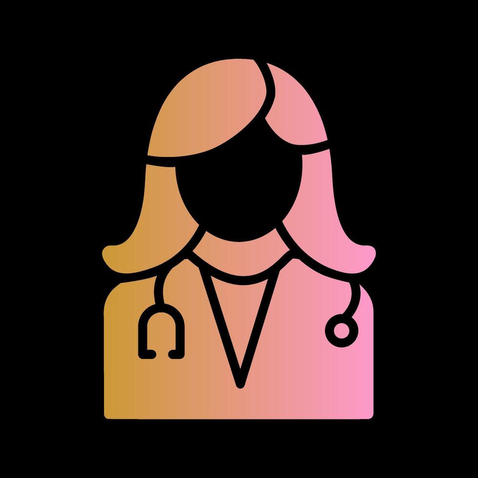 icono de vector de doctora