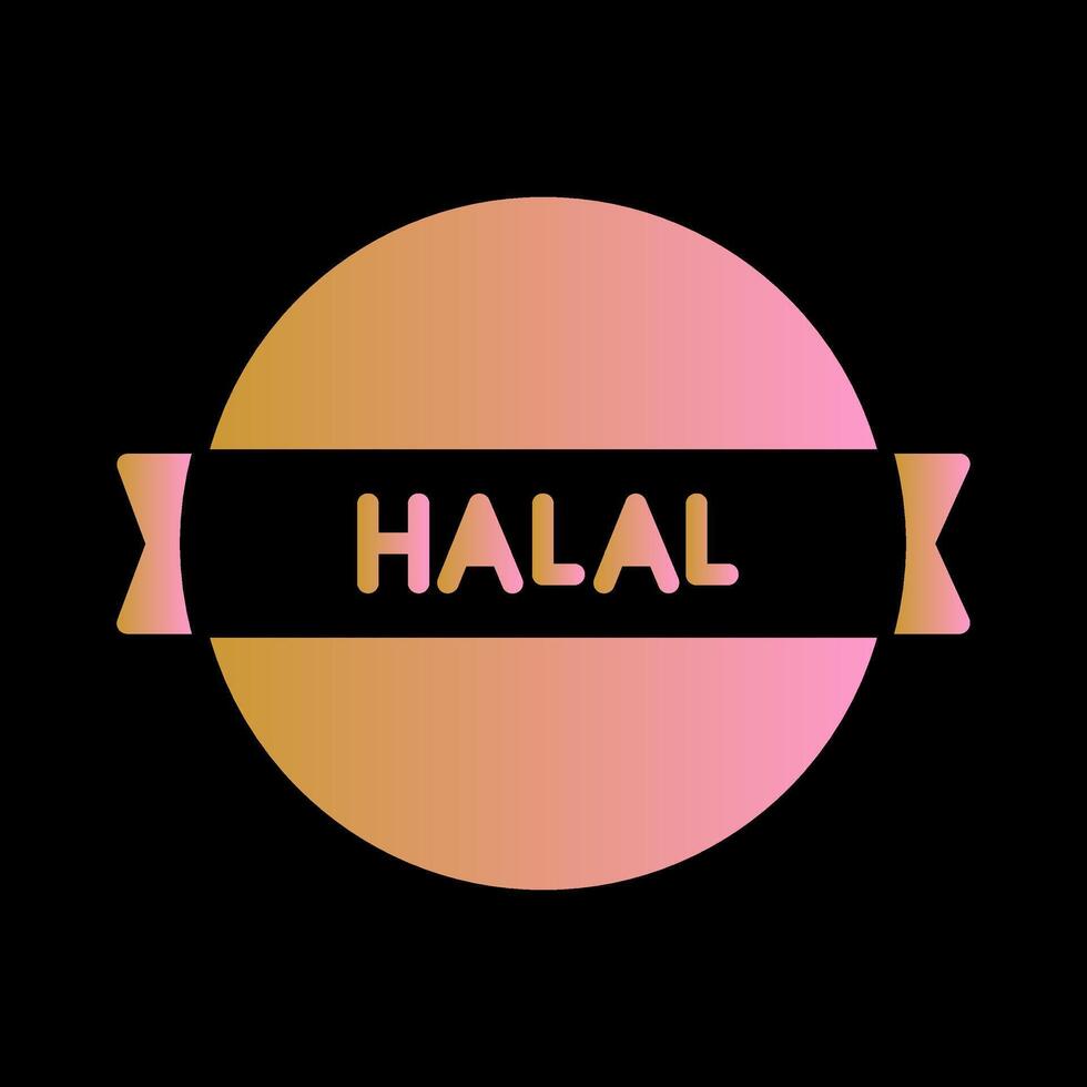 icono de vector de etiqueta halal