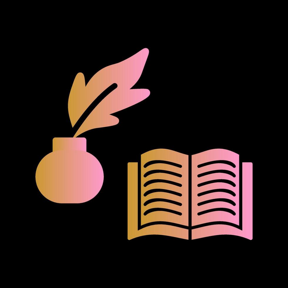 Quill and Book Vector Icon