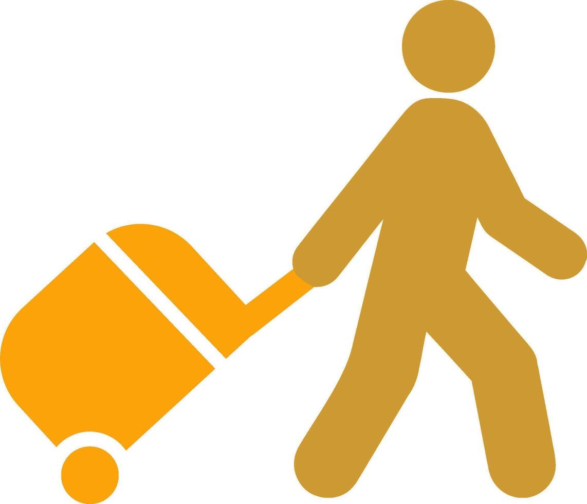 Walking with Luggage Vector Icon