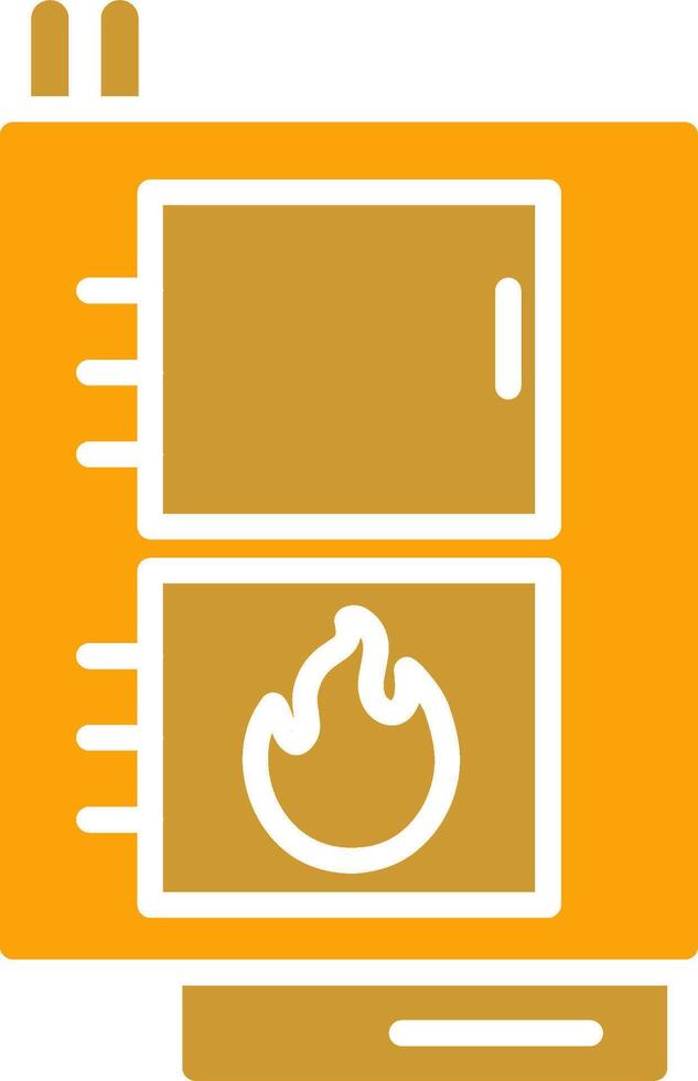 icono de vector de caldera de combustible sólido