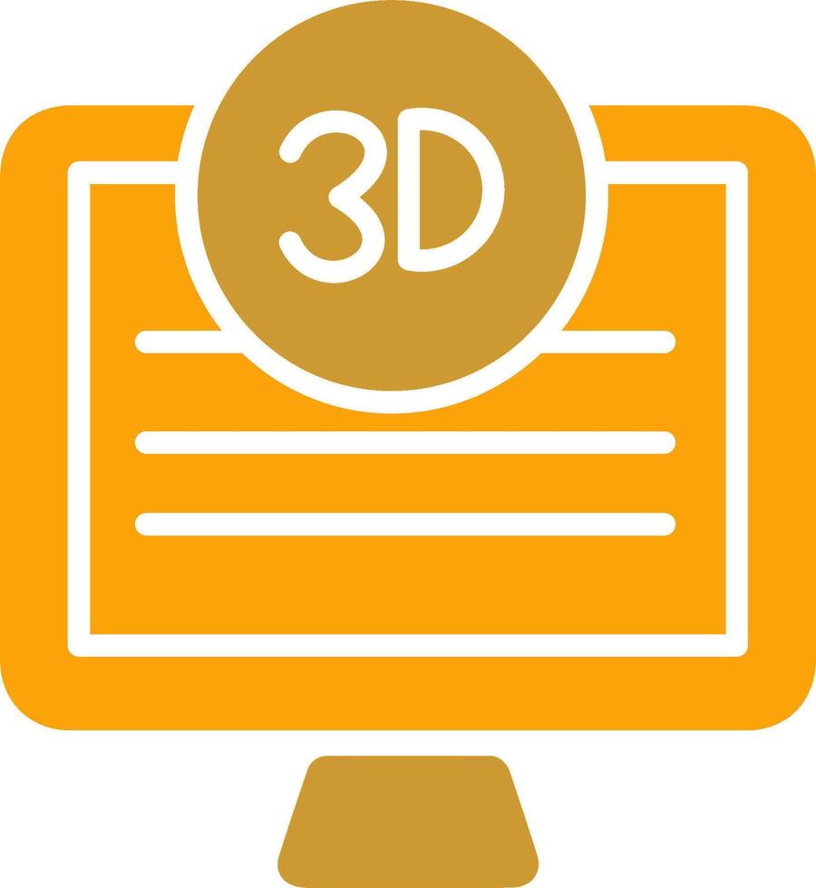 3d calidad pantalla vector icono