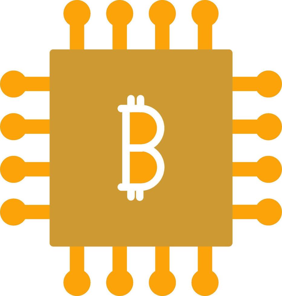 Bitcoin Chip Vector Icon