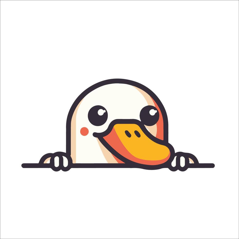 AI generated Peeking Duck face illustration vector
