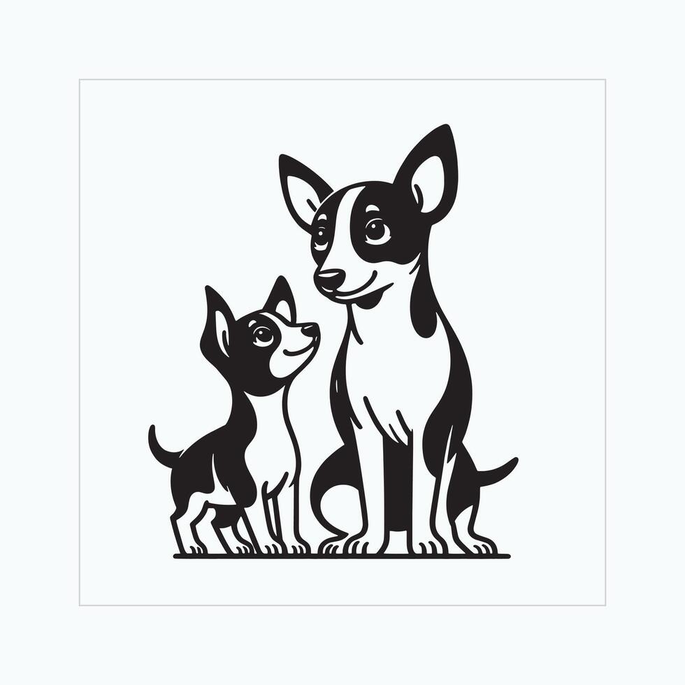 AI generated Rat Terrier Dog Family Clipart illustration Vector