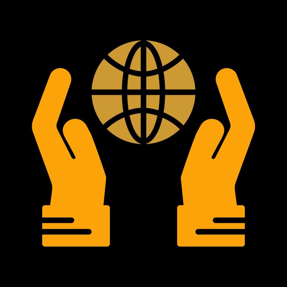 Globe Hand Vector Icon