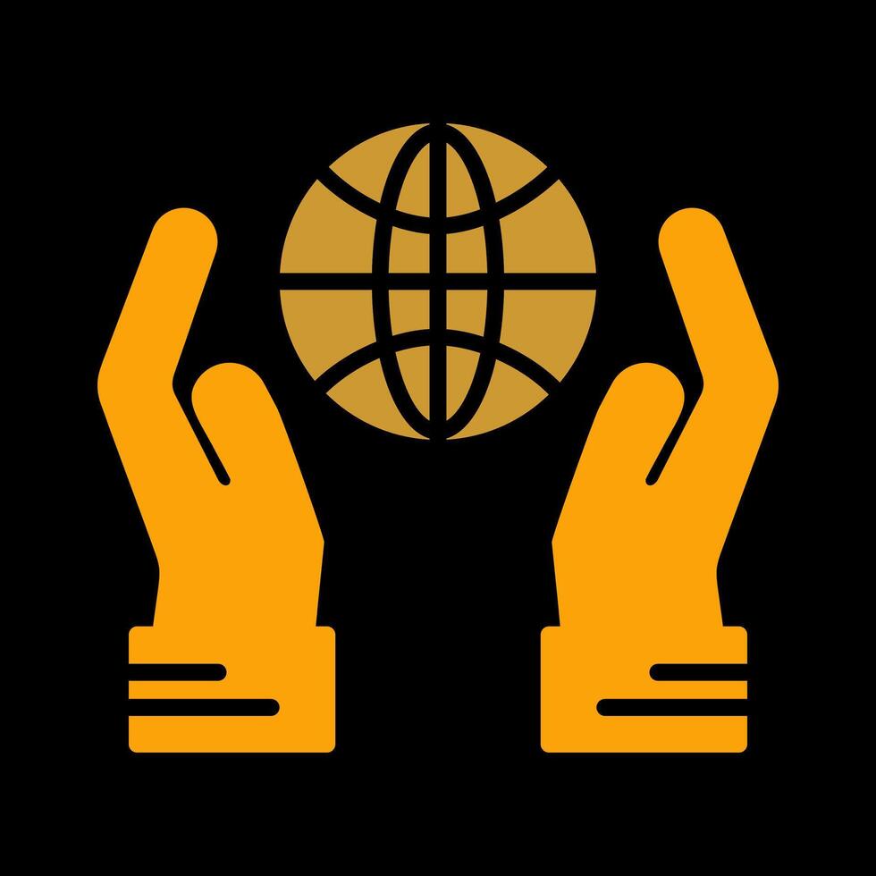 Globe Hand Vector Icon