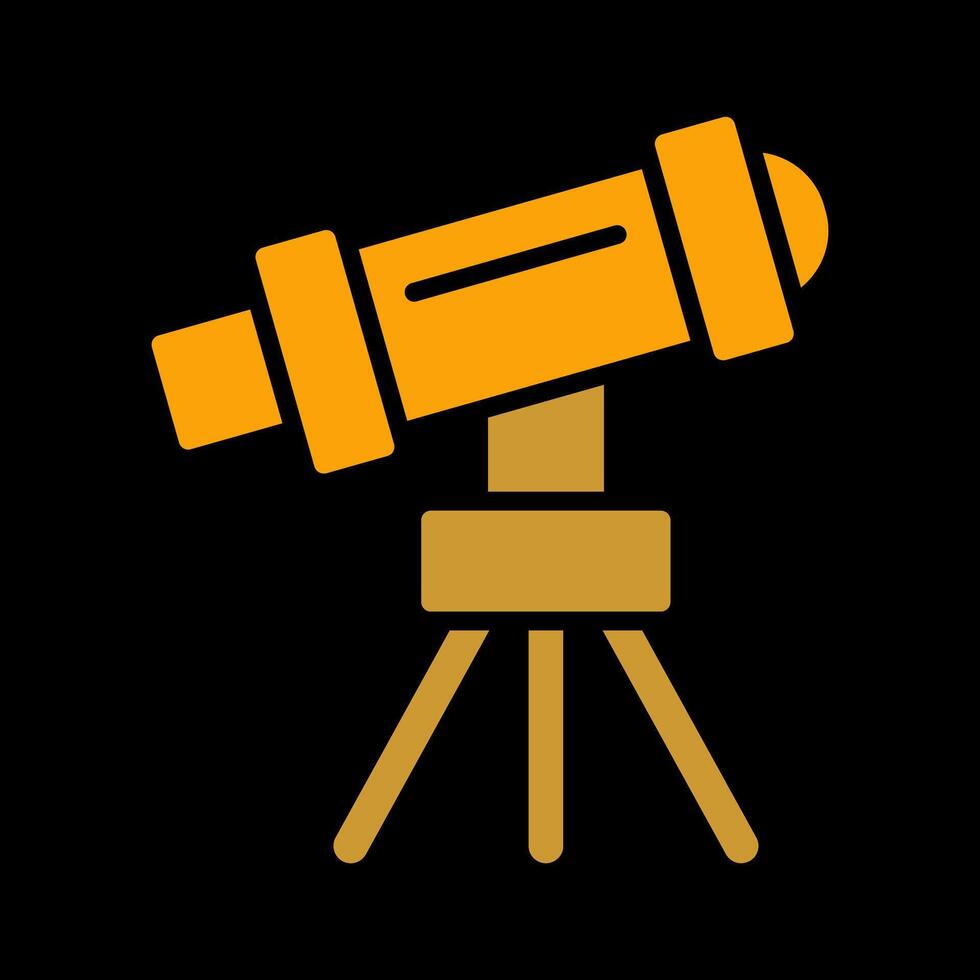 telescopio en icono de vector de soporte